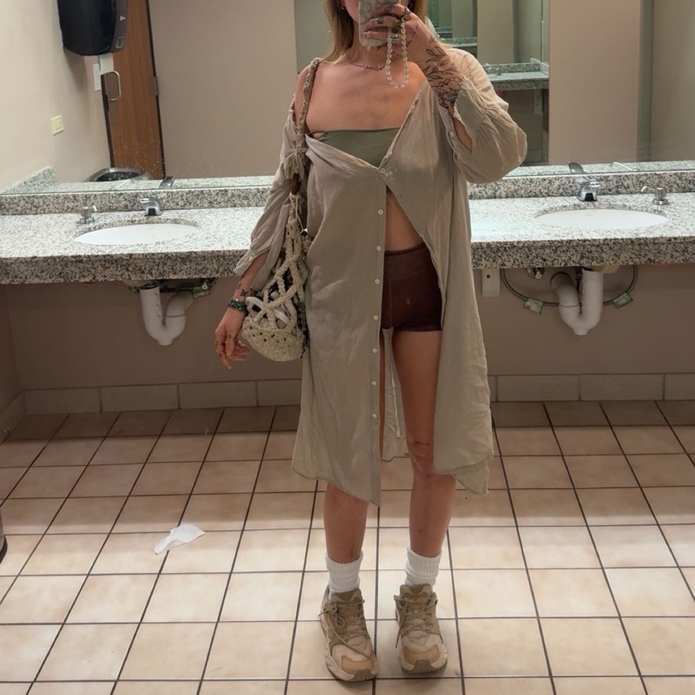 100% Cotton Blouse Button Down Oversized Dress Shirt Cardigan Cover Up